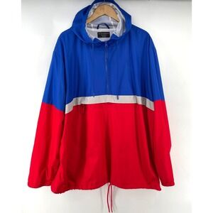 No Boundaries 3XL 54-56 Jacket Windbreaker Hooded 1/4 Zip Pullover Color Block